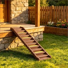 Foldable Dog Stairs for Car Truck SUV - Brown Medium Small Dogs Ramp Pet Step for Easy Vehicle Access