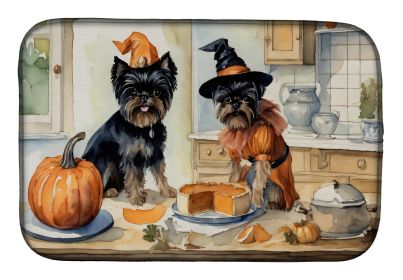Affenpinscher Fall Kitchen Pumpkins Dish Drying Mat Absorbent Dish Drying Mat Pad for Kitchen Counter Dish Drainer Mat for Countertop, 14 x 21"