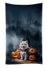 Samoyed Puppy Halloween Kitchen Towel Dish Cloths Guest Hand Towel Decorative Bathroom Towel for Face,Tea, Dishcloth, Kitchen and Bath