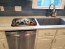 Keeshond Spooky Halloween Dish Drying Mat Absorbent Dish Drying Mat Pad for Kitchen Counter Dish Drainer Mat for Countertop, 14 x 21", Multicolor