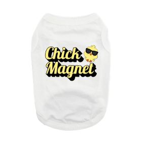 Chick Magnet Dog Shirt (Color: White, size: X-Small)